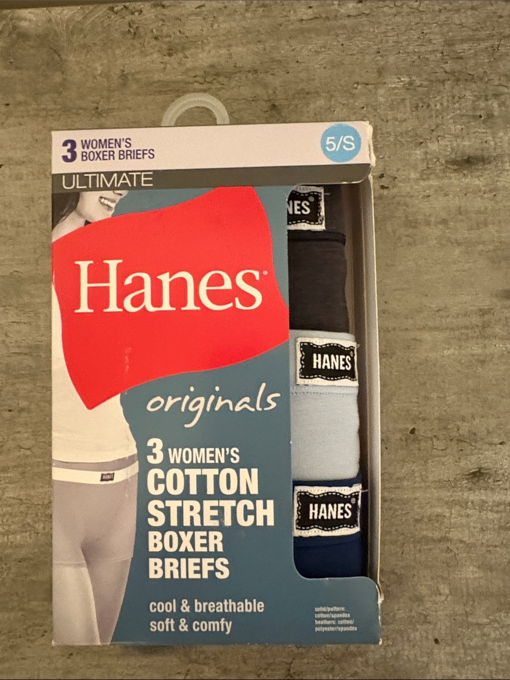 New Hanes Women's 3-Pack Cotton Stretch Boxer Briefs